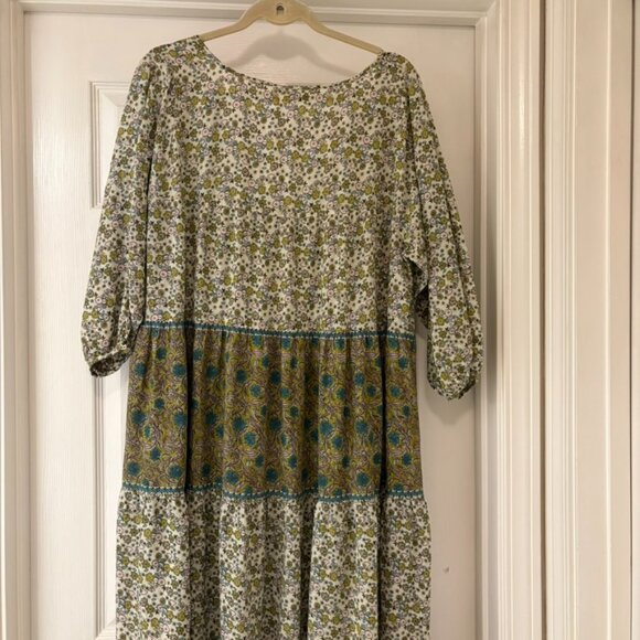 Natural Life Auguste Maxi Dress, Chartreuse Floral XL - Picture 6 of 8